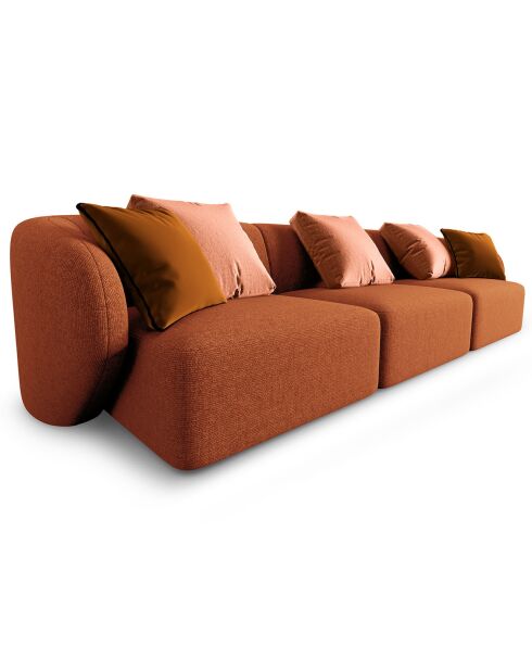 Canapé modulaire Chiara 3 places terracotta - 259x85x74 cm