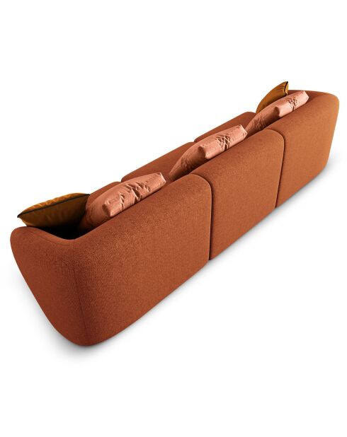 Canapé modulaire Chiara 3 places terracotta - 259x85x74 cm