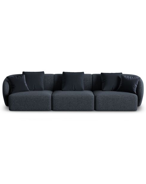 Canapé modulaire Chiara 3 places bleu mélange - 259x85x74 cm