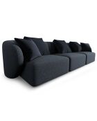 Canapé modulaire Chiara 3 places bleu mélange - 259x85x74 cm