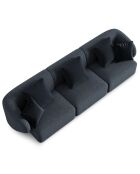 Canapé modulaire Chiara 3 places bleu mélange - 259x85x74 cm