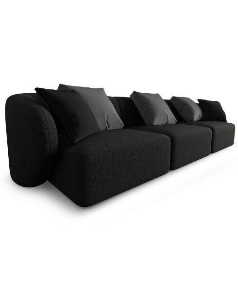 Canapé modulaire Chiara 3 places noir - 259x85x74 cm