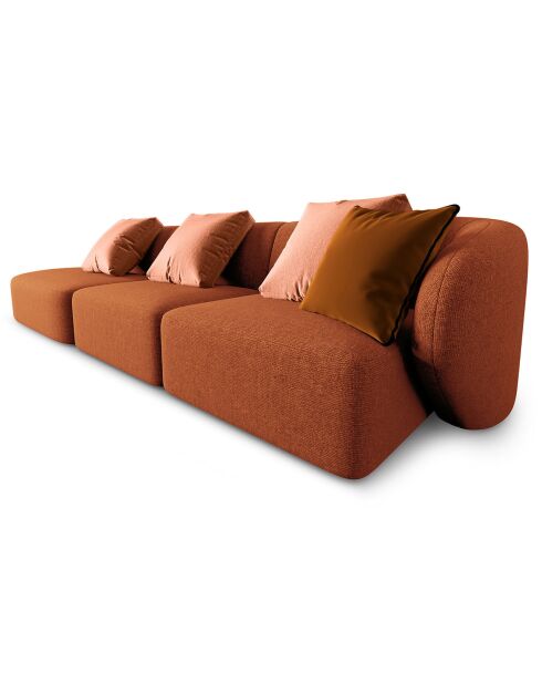 Canapé modulable Gauche Chiara 4 places terracotta - 302x85x74 cm