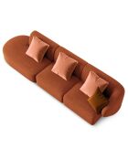 Canapé modulable Gauche Chiara 4 places terracotta - 302x85x74 cm