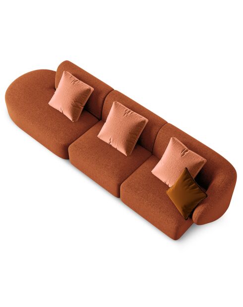 Canapé modulable Gauche Chiara 4 places terracotta - 302x85x74 cm
