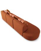 Canapé modulable Gauche Chiara 4 places terracotta - 302x85x74 cm