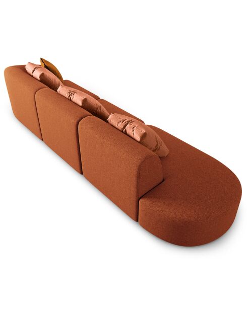 Canapé modulable Gauche Chiara 4 places terracotta - 302x85x74 cm