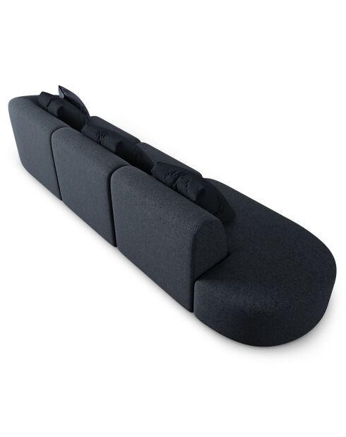 Canapé modulable Gauche Chiara 4 places bleu mélange - 302x85x74 cm