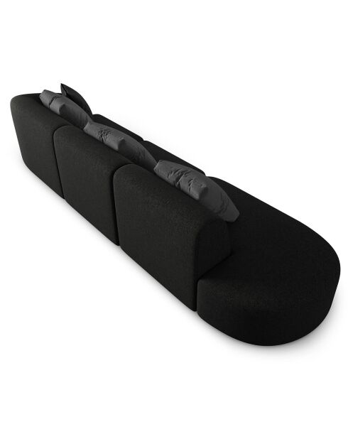 Canapé modulable Gauche Chiara 4 places noir - 302x85x74 cm