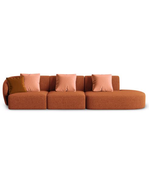 Canapé modulable Droit Chiara 4 places terracotta - 302x85x74 cm