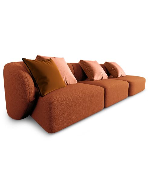 Canapé modulable Droit Chiara 4 places terracotta - 302x85x74 cm
