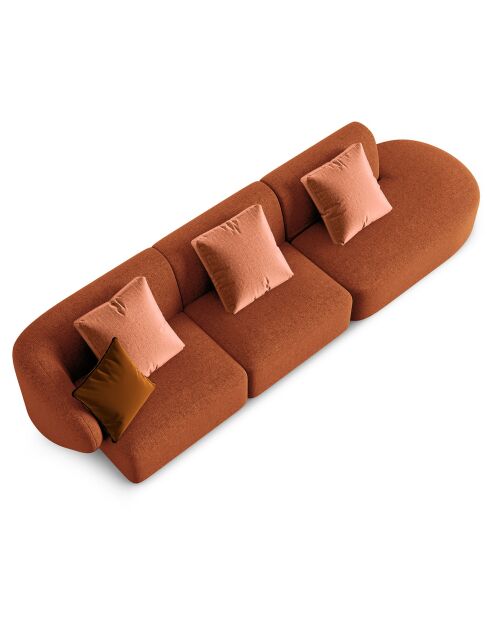 Canapé modulable Droit Chiara 4 places terracotta - 302x85x74 cm