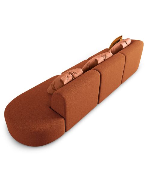 Canapé modulable Droit Chiara 4 places terracotta - 302x85x74 cm
