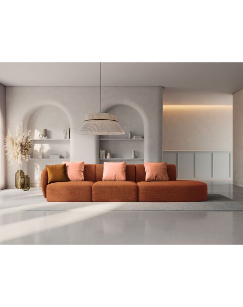 Canapé modulable Droit Chiara 4 places terracotta - 302x85x74 cm