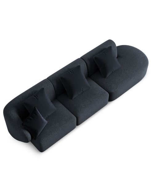 Canapé modulable Droit Chiara 4 places bleu mélange - 302x85x74 cm