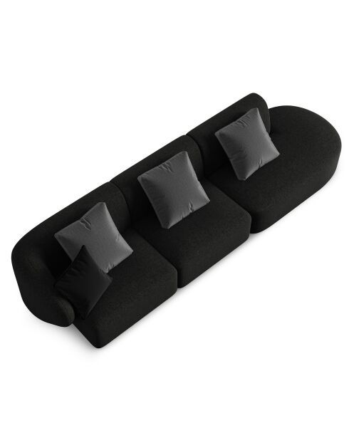 Canapé modulable Droit Chiara 4 places noir - 302x85x74 cm