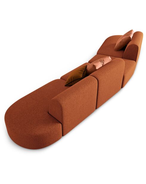 Canapé modulable Gauche Chiara 6 places terracotta - 412x124x74 cm