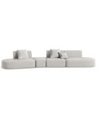 Canapé modulable Gauche Chiara 6 places gris - 412x124x74 cm