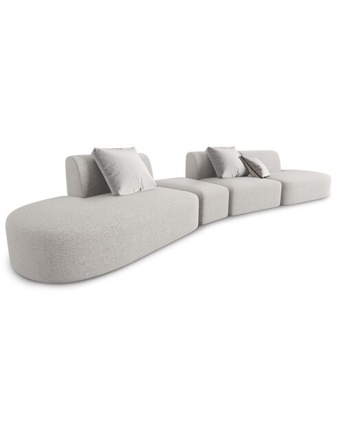 Canapé modulable Gauche Chiara 6 places gris - 412x124x74 cm
