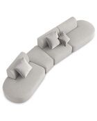 Canapé modulable Gauche Chiara 6 places gris - 412x124x74 cm