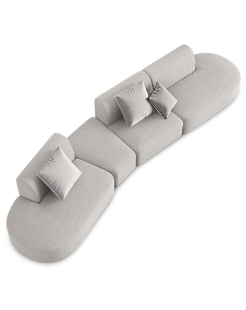 Canapé modulable Gauche Chiara 6 places gris - 412x124x74 cm