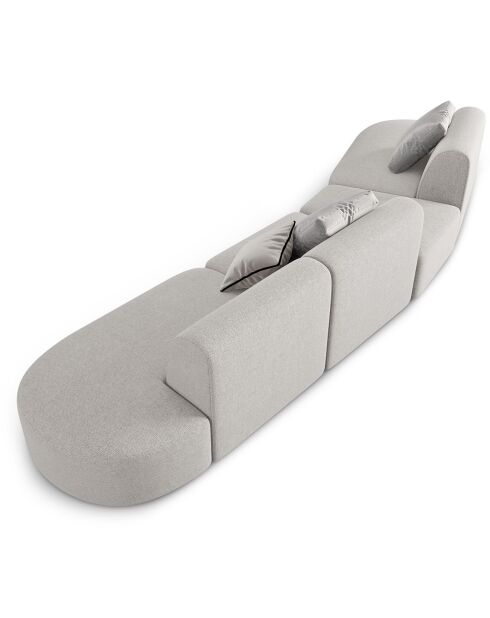 Canapé modulable Gauche Chiara 6 places gris - 412x124x74 cm