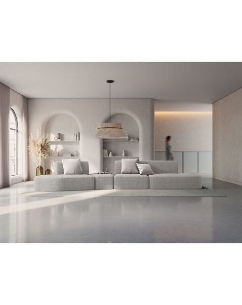 Canapé modulable Gauche Chiara 6 places gris - 412x124x74 cm