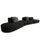 Canapé modulable Gauche Chiara 6 places noir - 412x124x74 cm