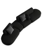 Canapé modulable Gauche Chiara 6 places noir - 412x124x74 cm