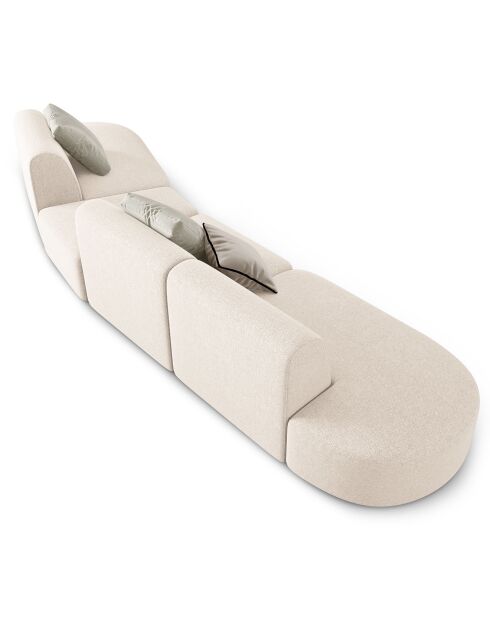Canapé modulable Droit Chiara 6 places beige clair - 412x124x74 cm