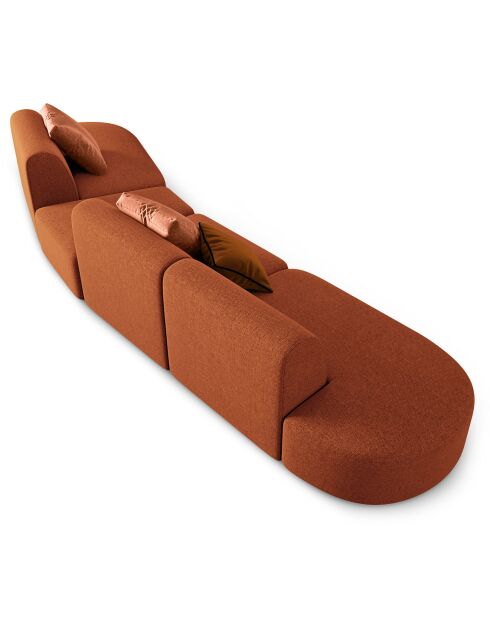 Canapé modulable Droit Chiara 6 places terracotta - 412x124x74 cm