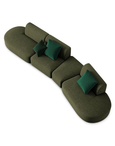 Canapé modulable Droit Chiara 6 places vert - 412x124x74 cm