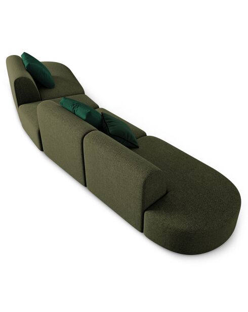 Canapé modulable Droit Chiara 6 places vert - 412x124x74 cm