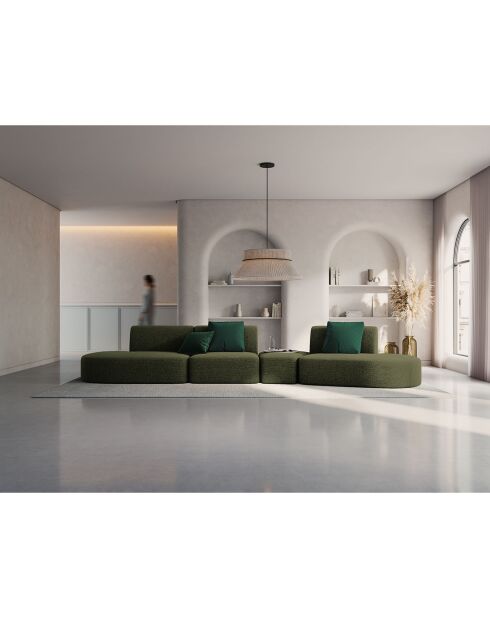 Canapé modulable Droit Chiara 6 places vert - 412x124x74 cm