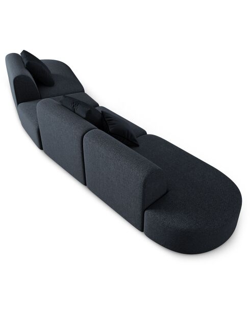 Canapé modulable Droit Chiara 6 places bleu mélange - 412x124x74 cm