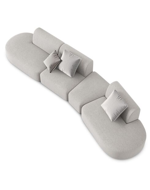 Canapé modulable Droit Chiara 6 places gris - 412x124x74 cm