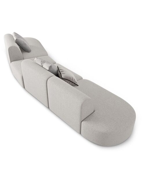 Canapé modulable Droit Chiara 6 places gris - 412x124x74 cm