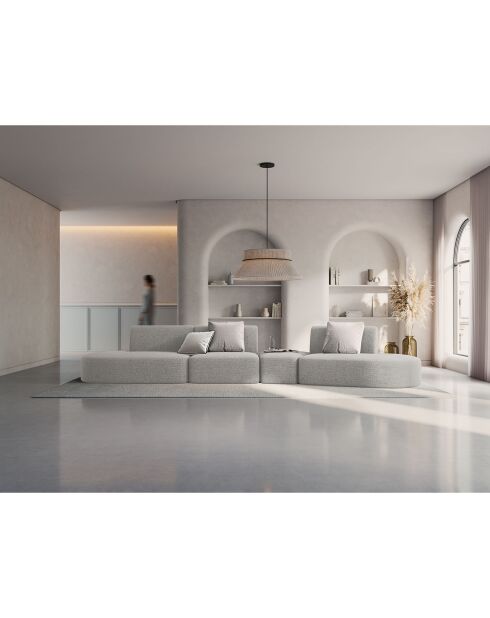 Canapé modulable Droit Chiara 6 places gris - 412x124x74 cm
