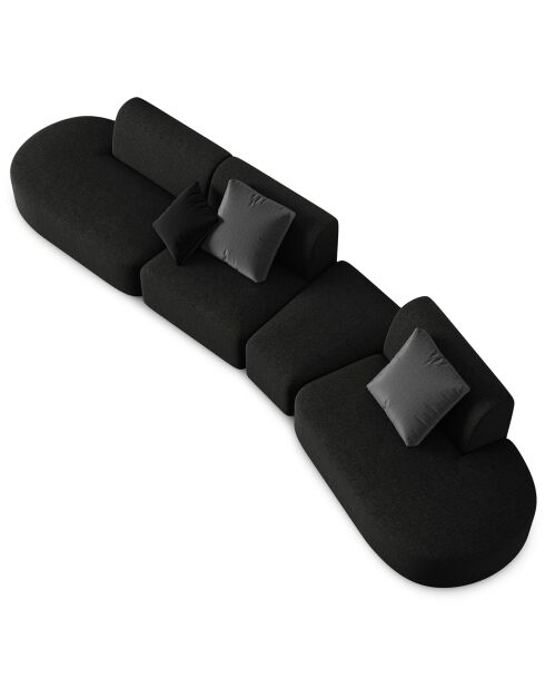 Canapé modulable Droit Chiara 6 places noir - 412x124x74 cm
