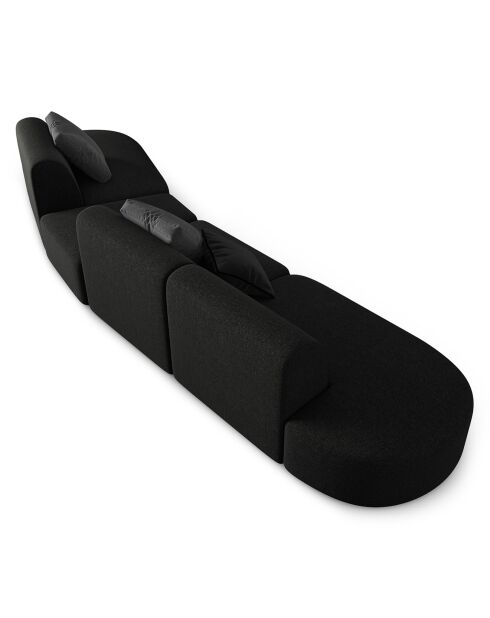 Canapé modulable Droit Chiara 6 places noir - 412x124x74 cm