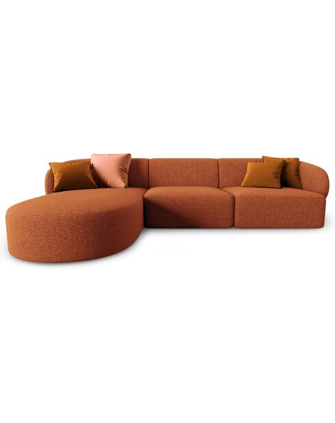 Canapé d'angle Gauche modulaire Chiara 4 places terracotta - 259x155x74 cm