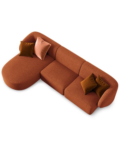 Canapé d'angle Gauche modulaire Chiara 4 places terracotta - 259x155x74 cm