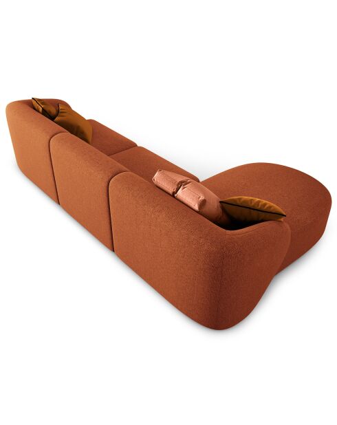 Canapé d'angle Gauche modulaire Chiara 4 places terracotta - 259x155x74 cm