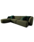 Canapé d'angle Gauche modulaire Chiara 4 places vert - 259x155x74 cm