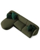 Canapé d'angle Gauche modulaire Chiara 4 places vert - 259x155x74 cm