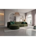 Canapé d'angle Gauche modulaire Chiara 4 places vert - 259x155x74 cm