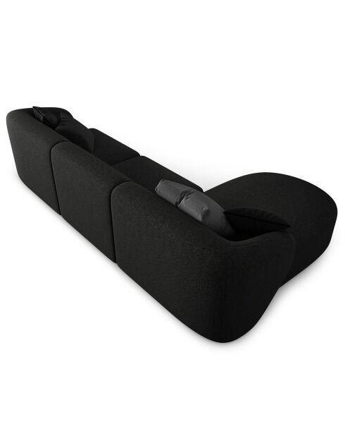 Canapé d'angle Gauche modulaire Chiara 4 places noir - 259x155x74 cm