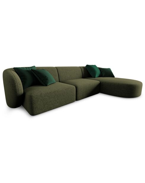 Canapé d'angle Droit modulaire Chiara 4 places vert - 259x155x74 cm