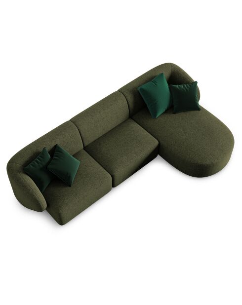 Canapé d'angle Droit modulaire Chiara 4 places vert - 259x155x74 cm
