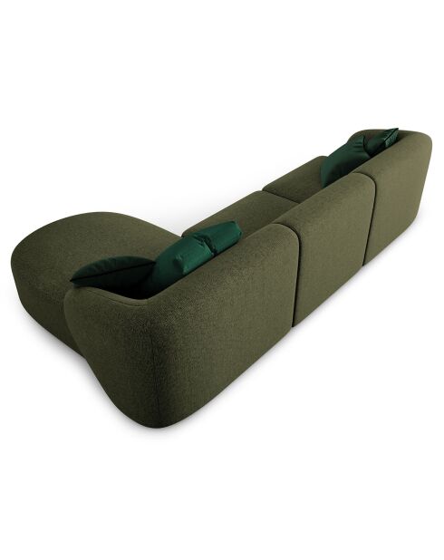 Canapé d'angle Droit modulaire Chiara 4 places vert - 259x155x74 cm